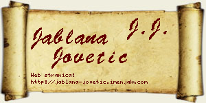 Jablana Jovetić vizit kartica